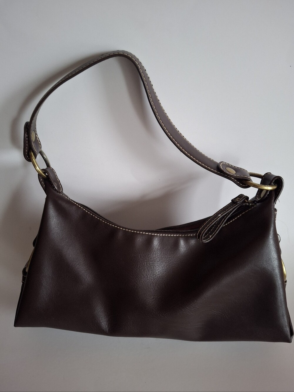 Vintage Tommy Hilfiger Chocolate Brown Leather Shoulder Bag